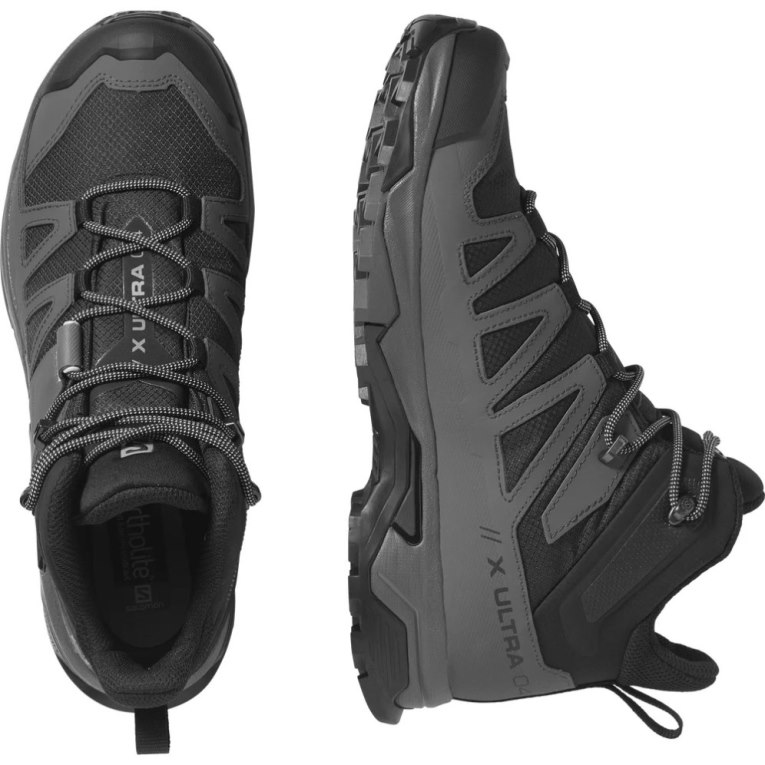 Black Salomon X Ultra 4 Mid Wide GTX Men's Hiking Boots | IE QF3892